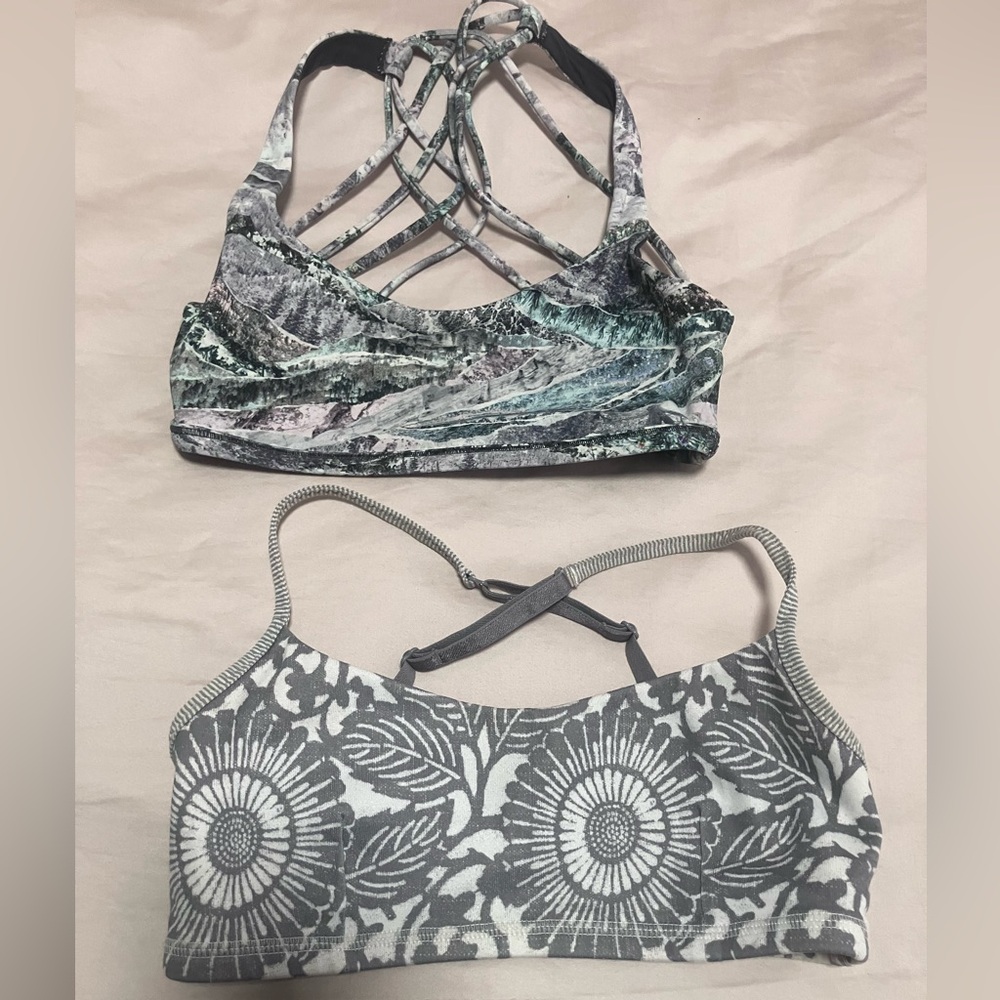 2 Lululemon Strappy Sports Bras - size xxs/2